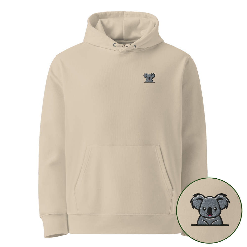 Nachhaltiger Bio Hoodie mit Koala Motiv - Green Outfitter- desert dust