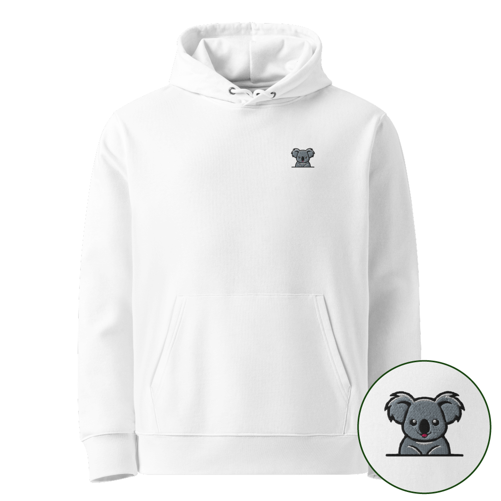Nachhaltiger Bio Hoodie mit Koala Motiv - Green Outfitter- weiß