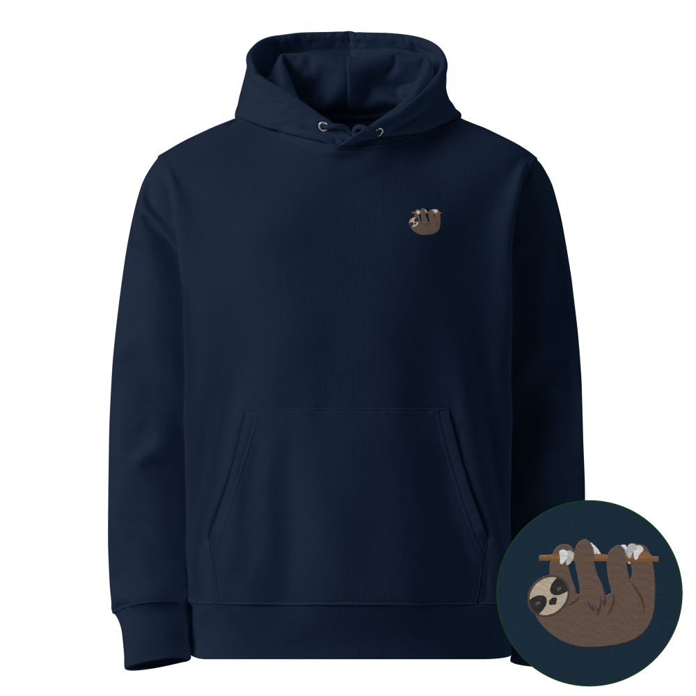 Nachhaltiger Faultier Hoodie - French Navy