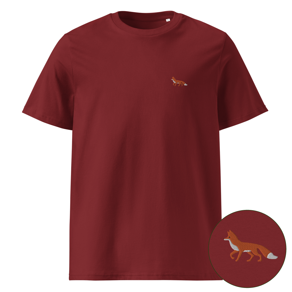 Nachhaltiges Fuchs T-Shirt - Burgundy