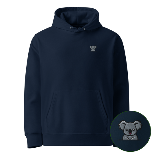 Nachhaltiger Bio Hoodie mit Koala Motiv - Green Outfitter- french navy