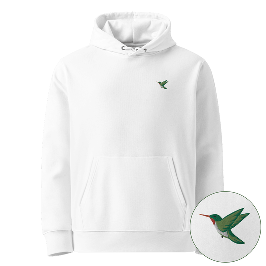 Nachhaltiger Kolibri Hoodie in weiß