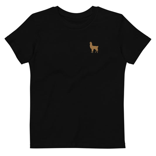 Nachhaltiges Lama T-Shirt für Kinder - Black