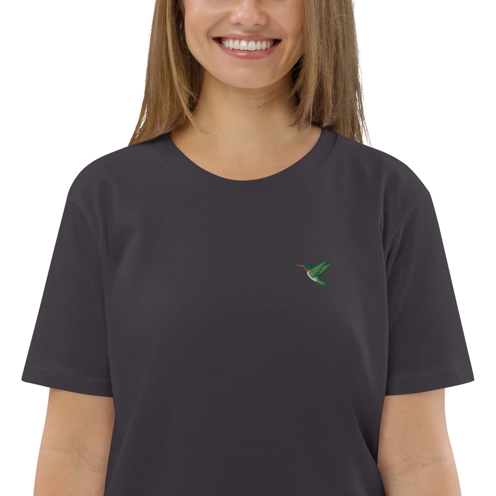 Nachhaltiges Kolibri T-Shirt für Frauen - anthracite