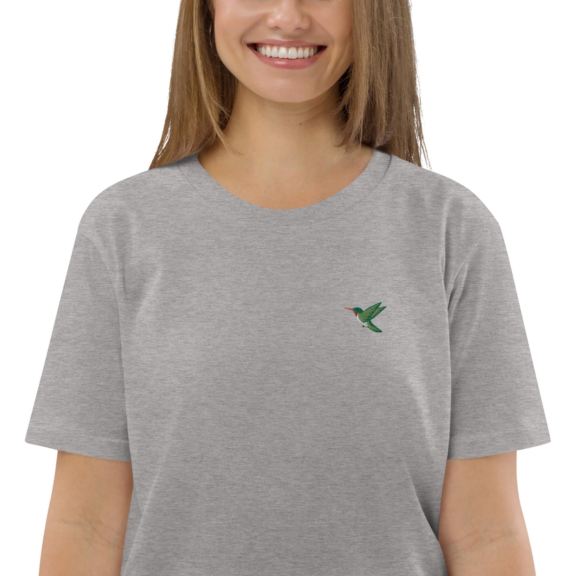 Nachhaltiges Kolibri T-Shirt für Damen - Grau