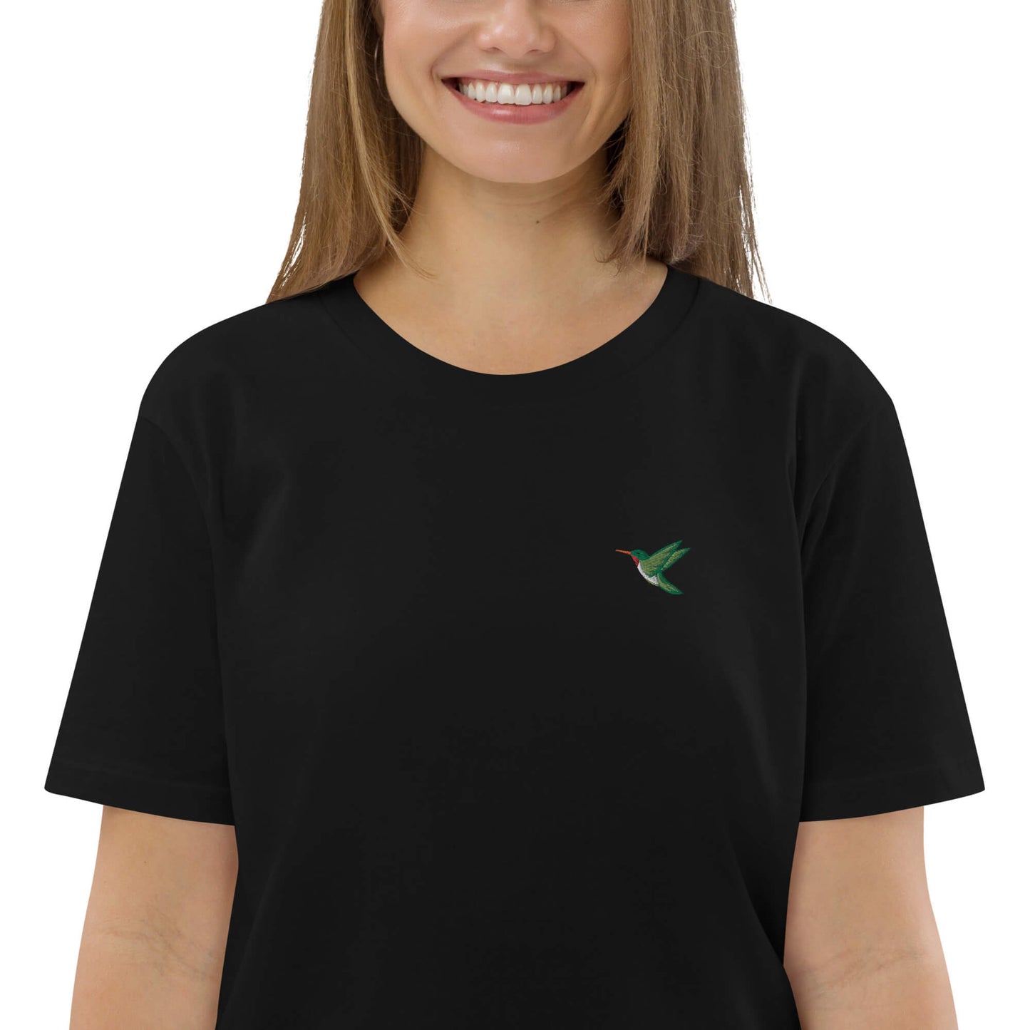 Nachhaltiges Kolibri T-Shirt für Frauen - schwarz