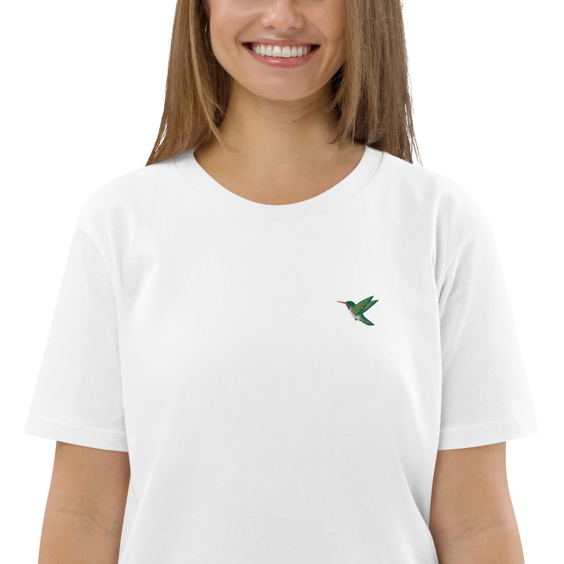 Nachhaltiges Kolibri T-Shirt für Frauen - weiß