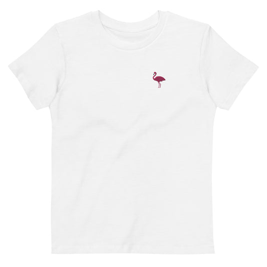 Kids Embroidered Flamingo T-Shirt | Unisex