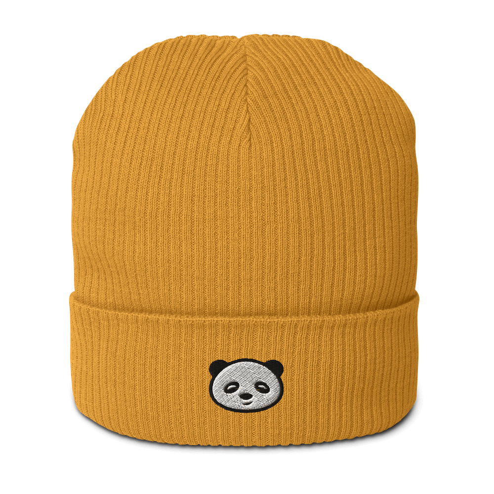 Sustainable Panda Beanie - Mustard Yellow