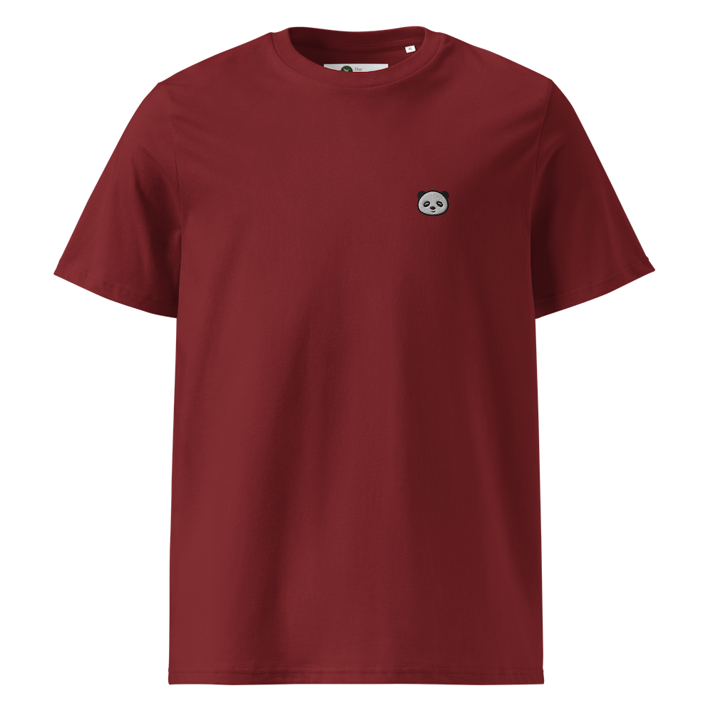 Sustainable Panda T-Shirt - Burgundy