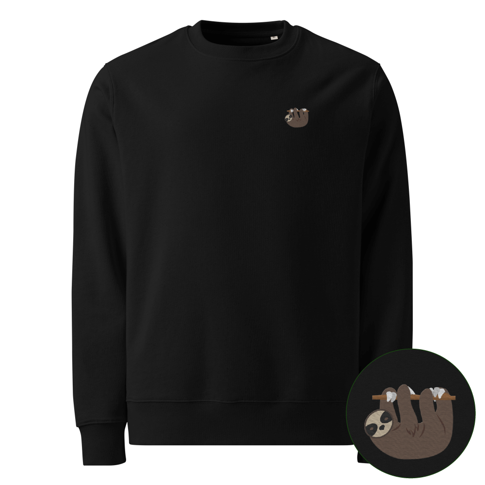 Nachhaltiger Faultier Sweater - Black