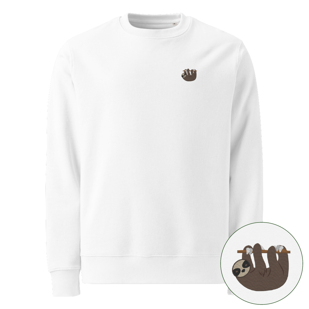 Nachhaltiger Faultier Sweater - White