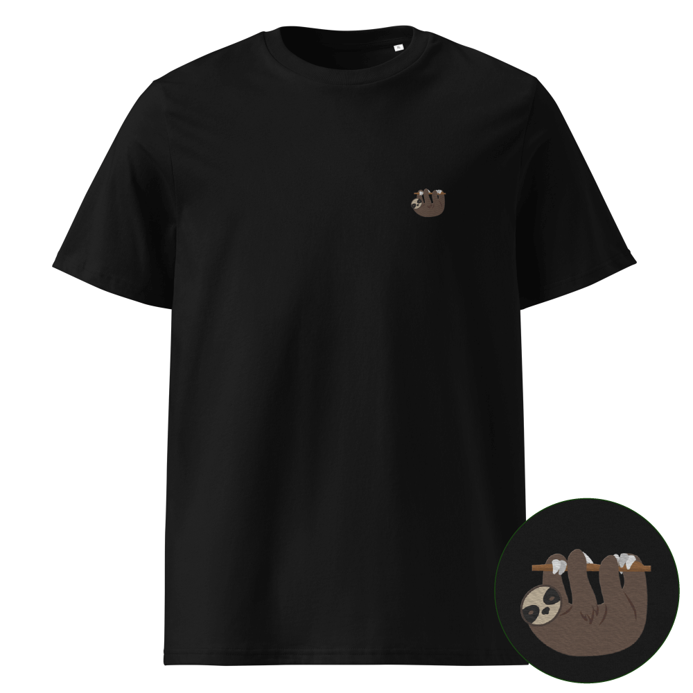 Nachhaltiges Faultier T-Shirt - Black