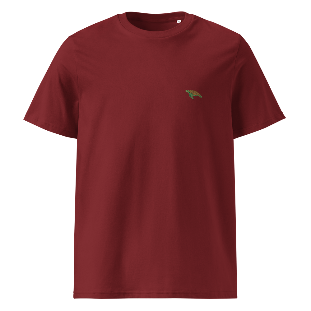 Nachhaltiges Meeresschildkröten T-Shirt - Burgundy