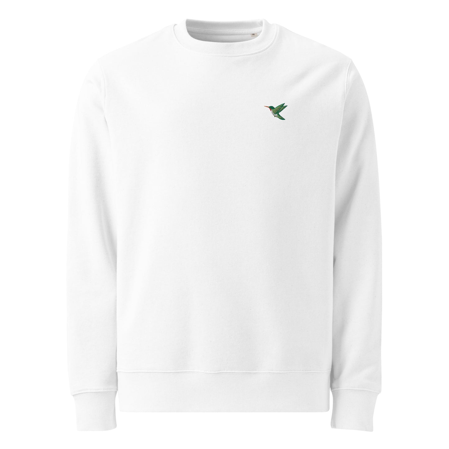 Bestickter Kolibri Unisex Bio-Pullover