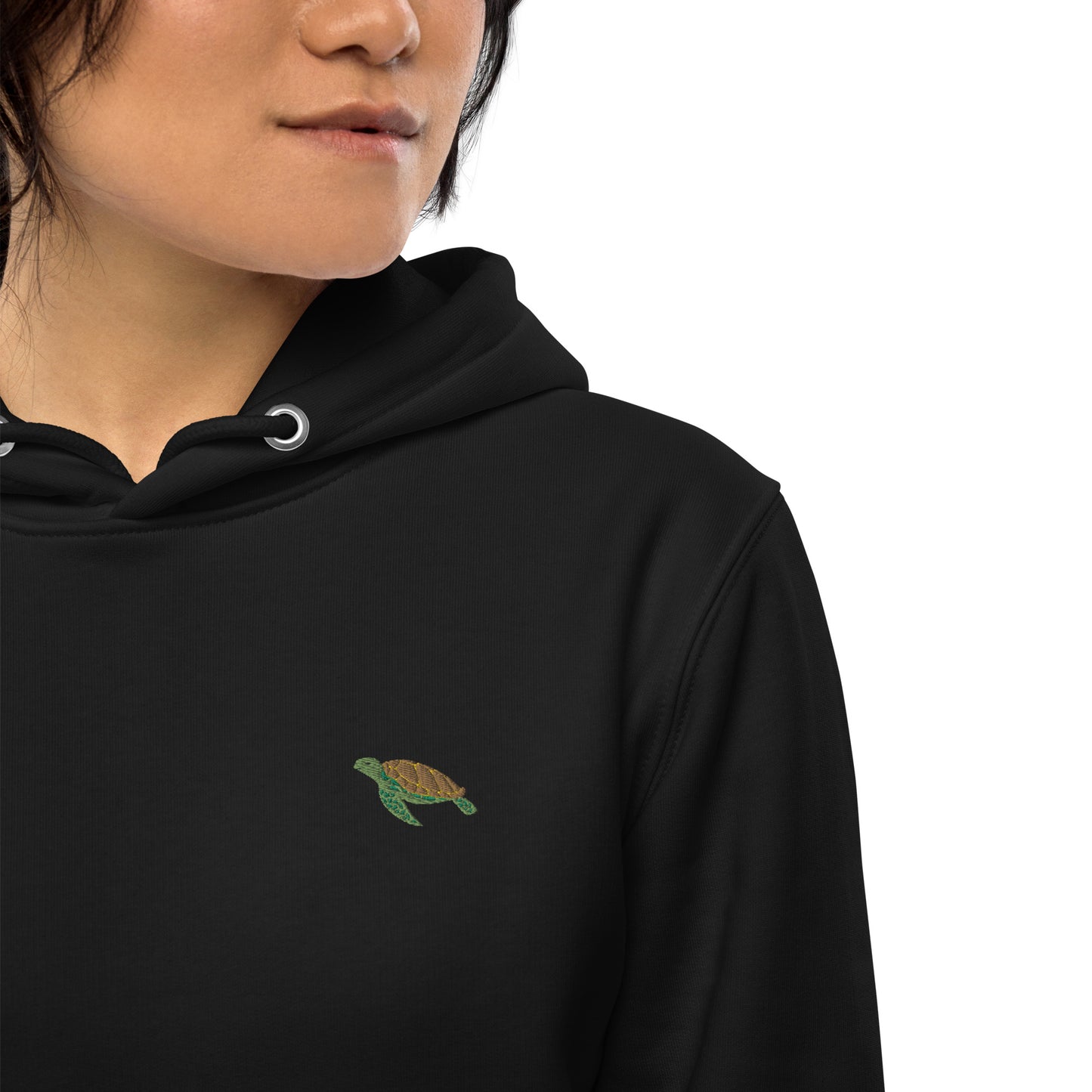 Bestickter Wasserschildkröten Hoodie für Frauen