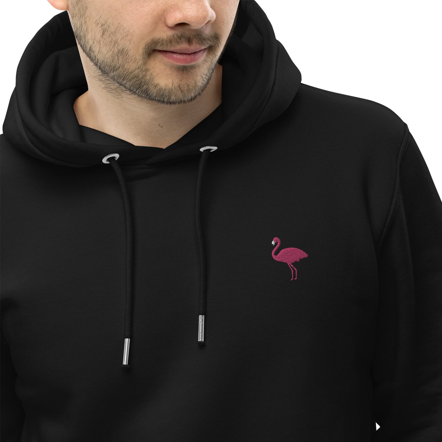 Bestickter Flamingo Hoodie für Männer