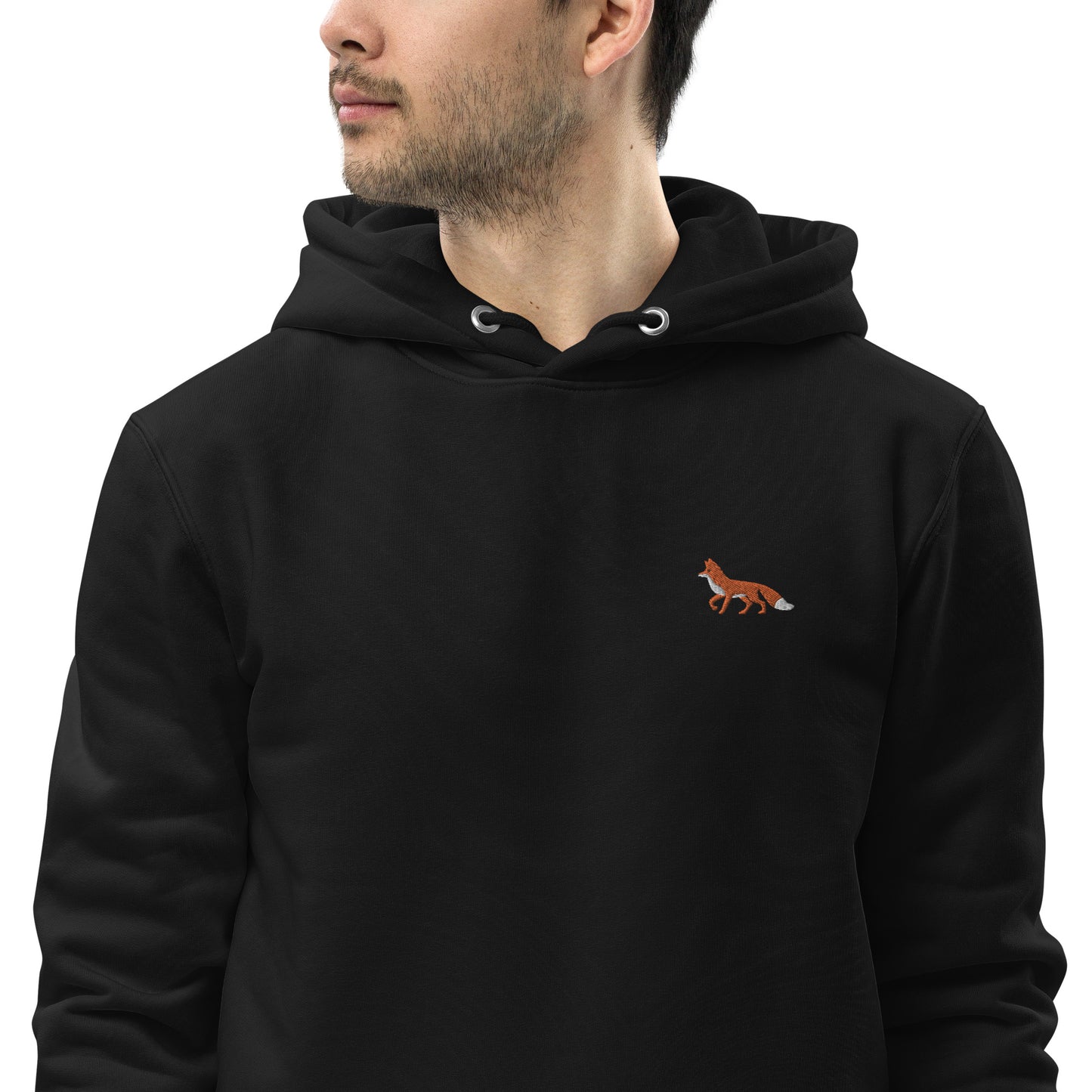 Embroidered fox hoodie for men