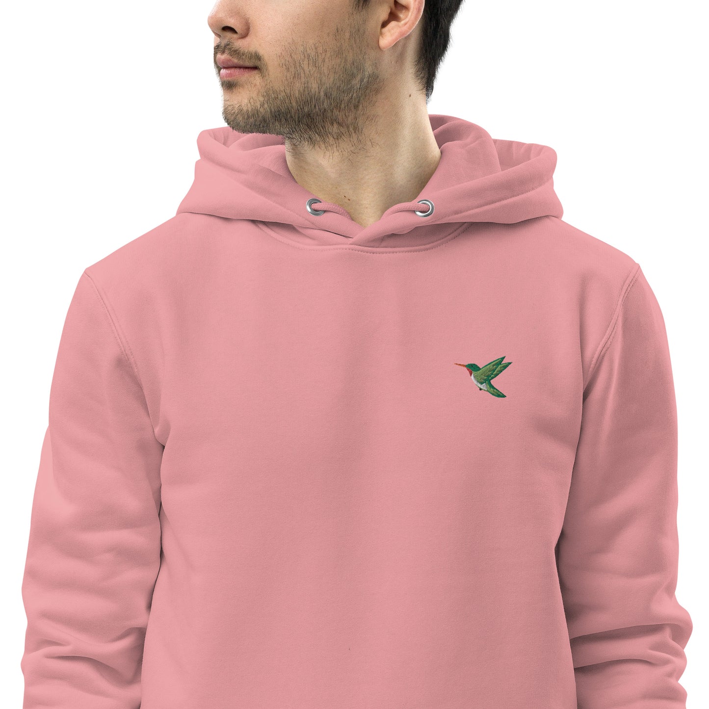 Embroidered hummingbird hoodie for men