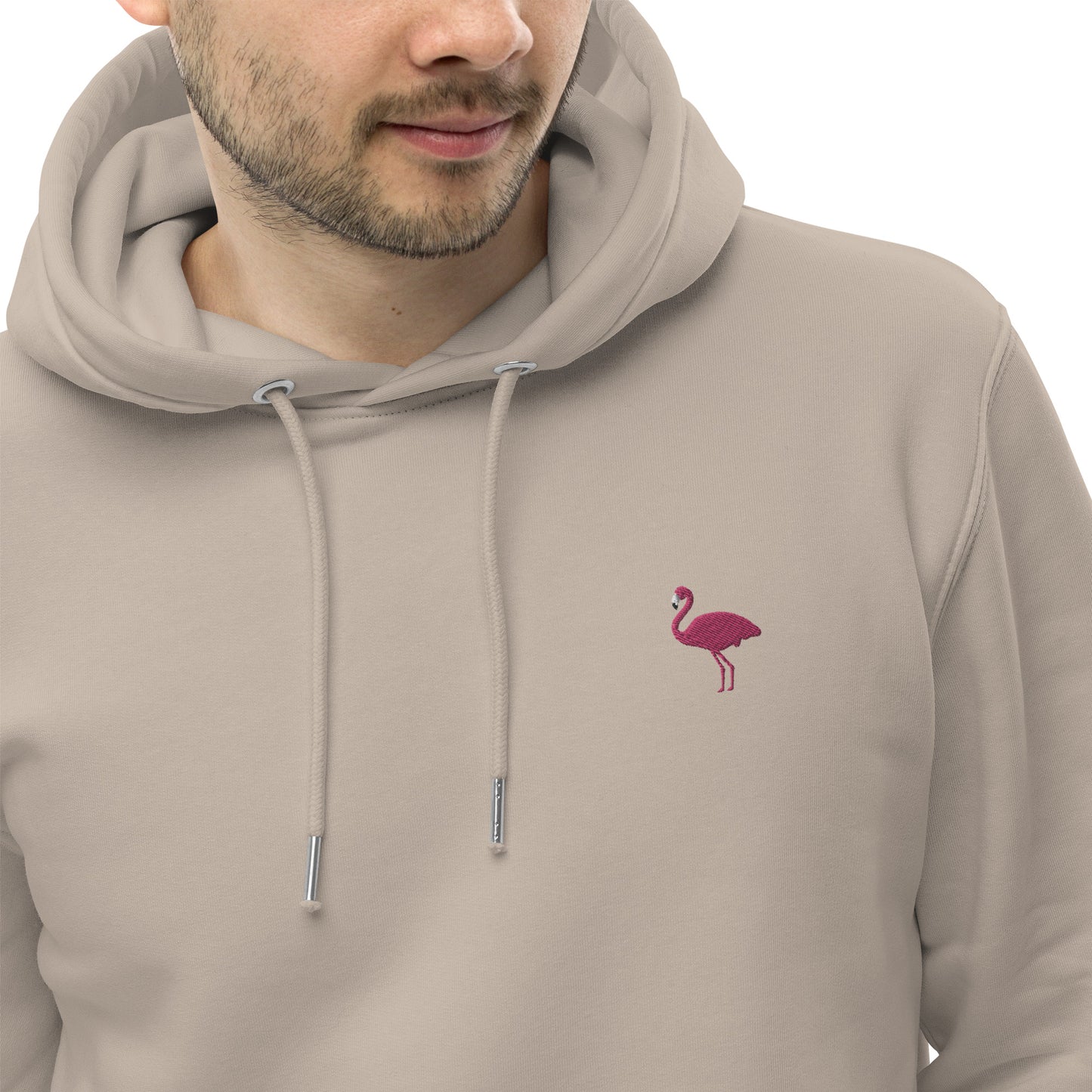 Bestickter Flamingo Hoodie für Männer