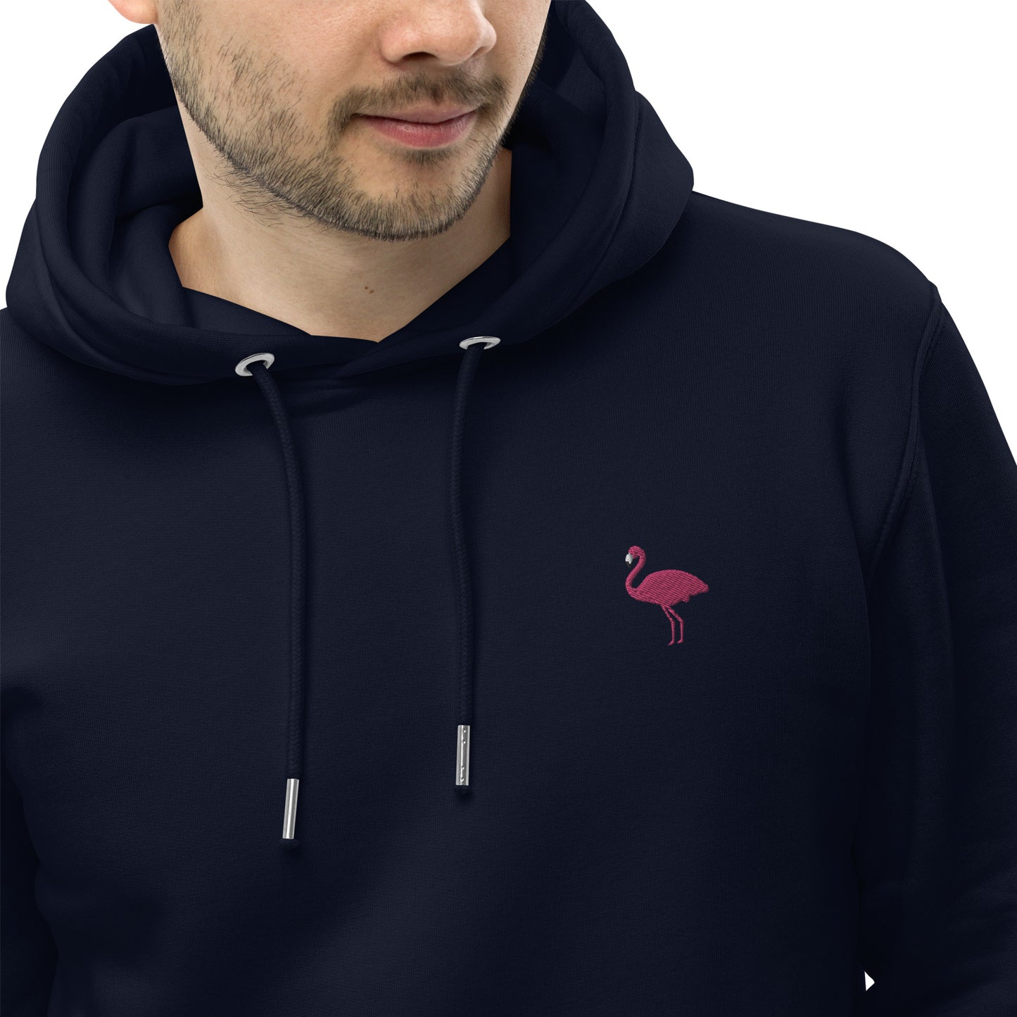 Embroidered flamingo hoodie for men