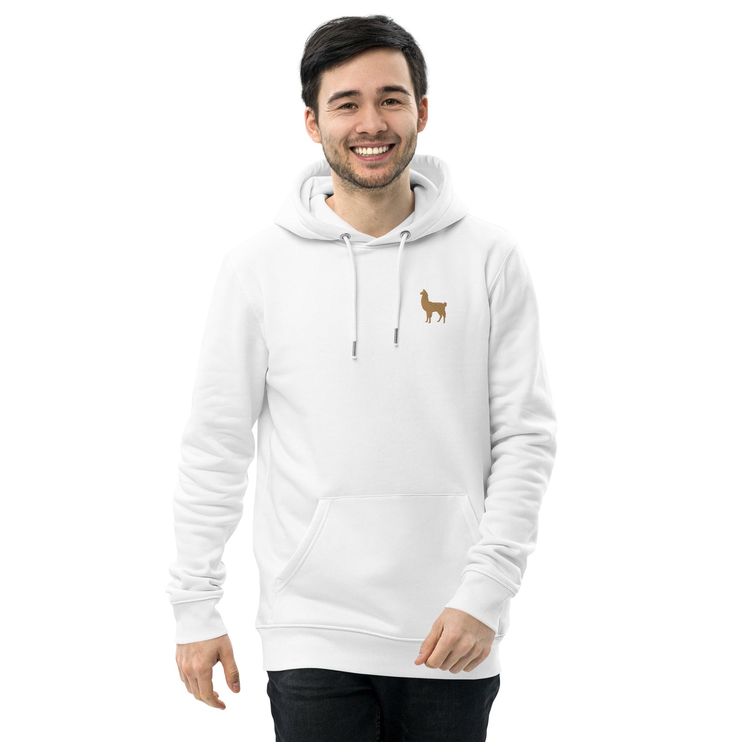 Embroidered llama hoodie for men