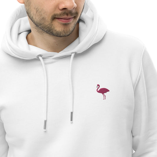 Embroidered flamingo hoodie for men