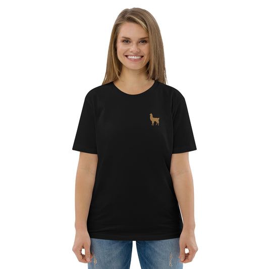 Besticktes Lama T-Shirt für Frauen | 100 % Bio-Baumwolle