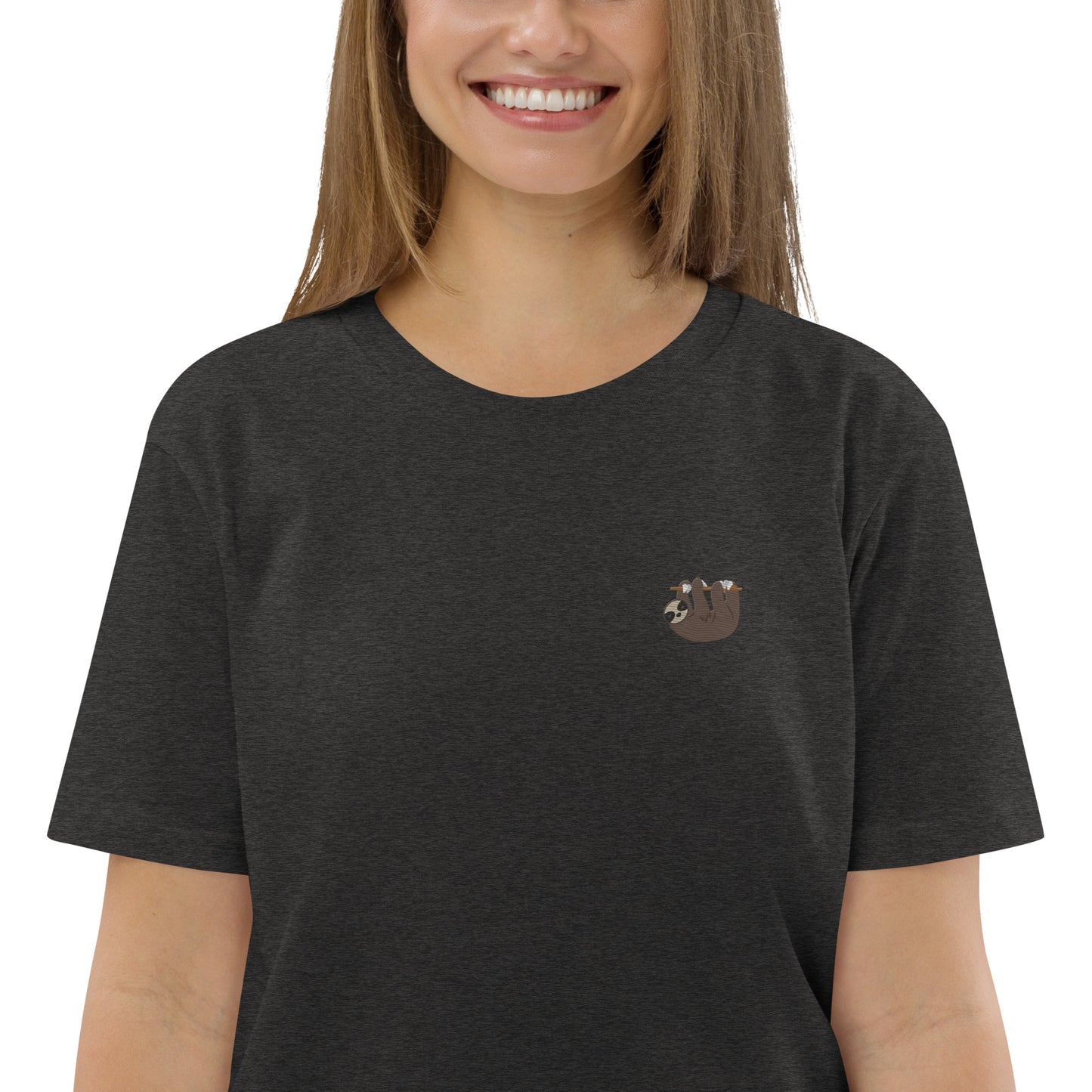 Embroidered Sloth T-Shirt for Women | 100% organic cotton