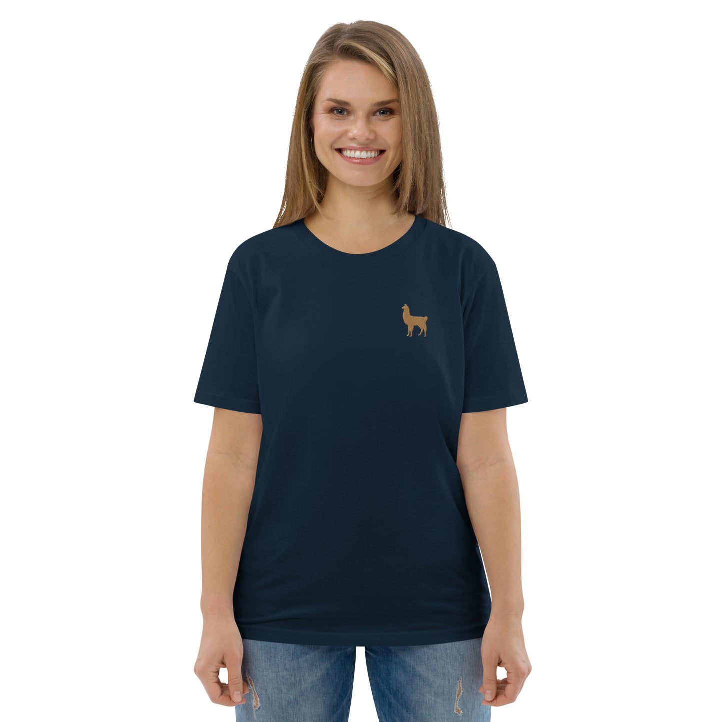 Embroidered Llama T-Shirt for Women | 100% organic cotton