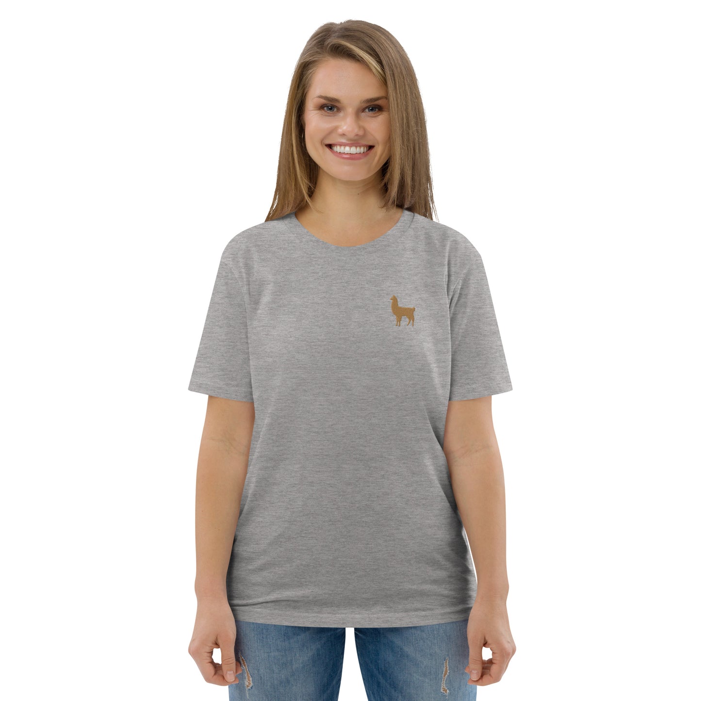 Embroidered Llama T-Shirt for Women | 100% organic cotton