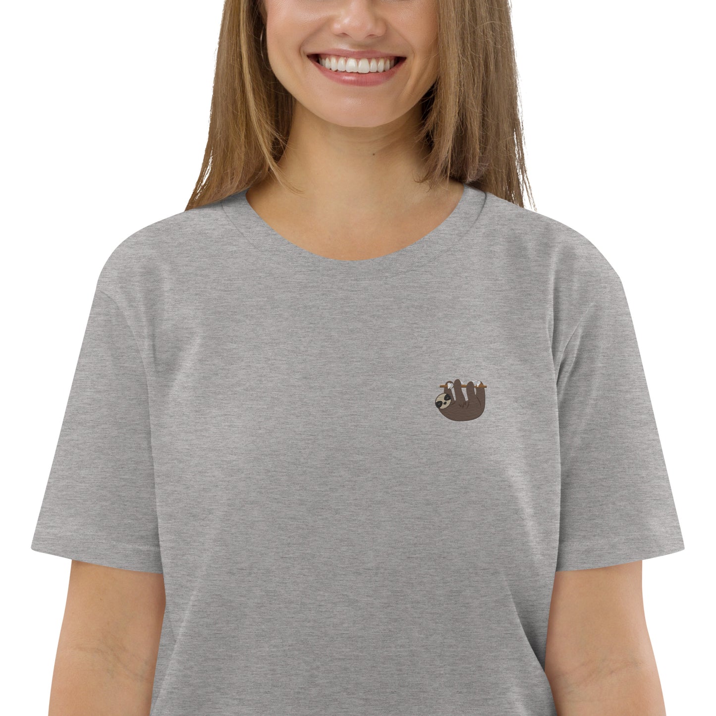 Embroidered Sloth T-Shirt for Women | 100% organic cotton