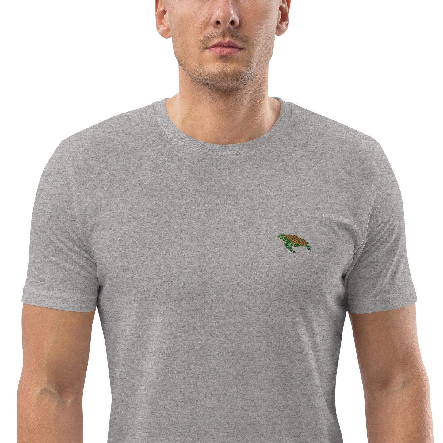 Besticktes Wasserschildkröten T-Shirt für Männer | 100 % Bio-Baumwolle