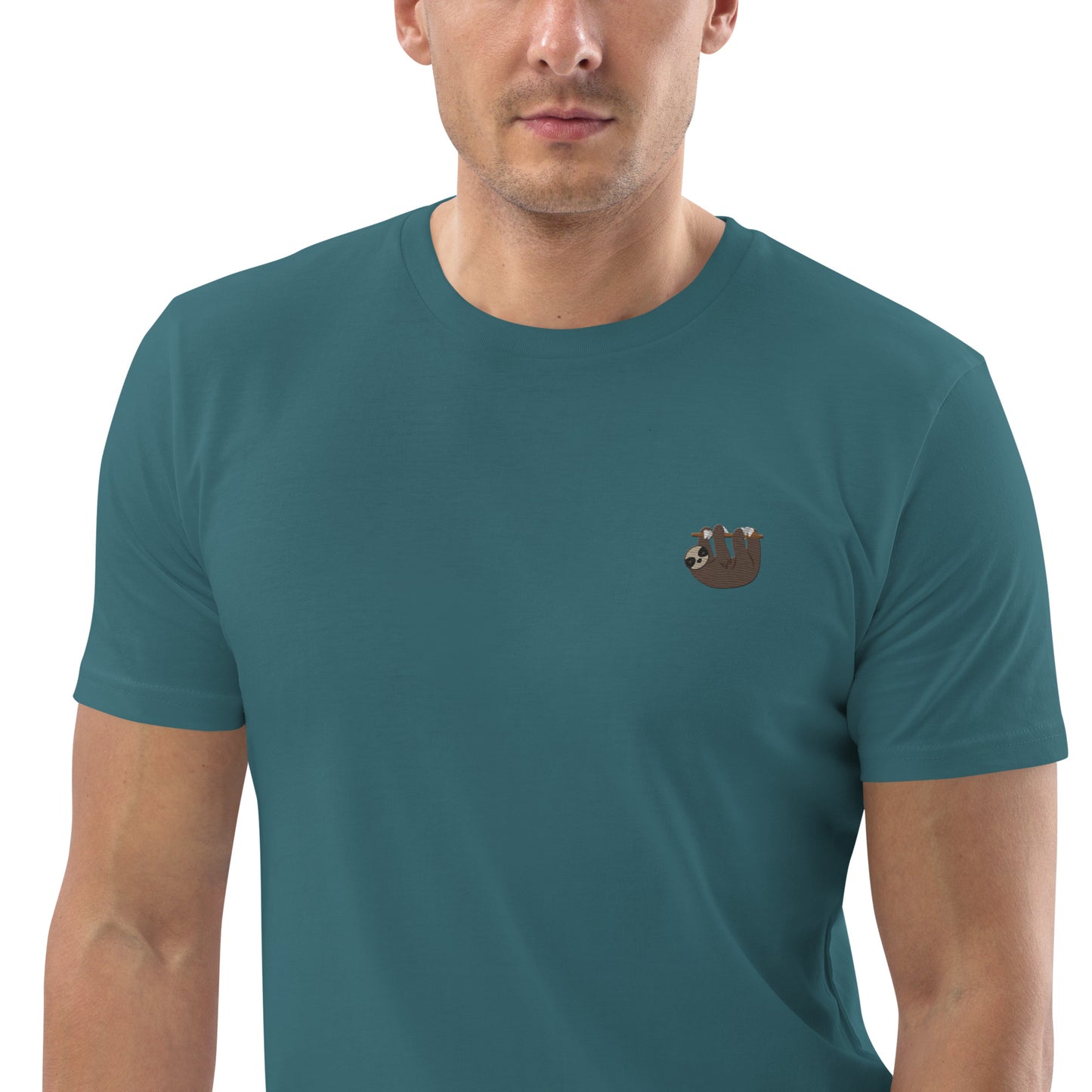 Embroidered Sloth Men's T-Shirt | 100% organic cotton