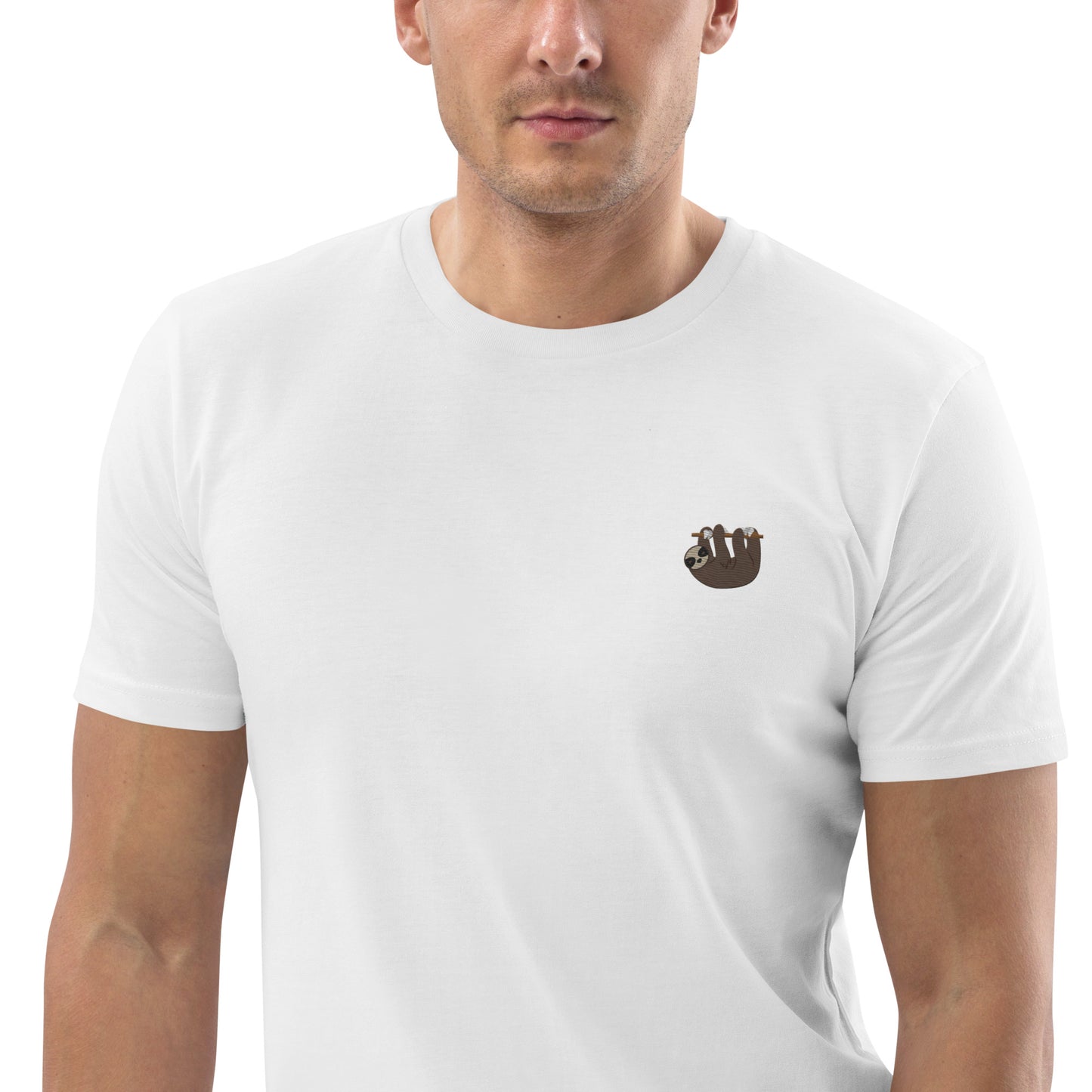 Embroidered Sloth Men's T-Shirt | 100% organic cotton