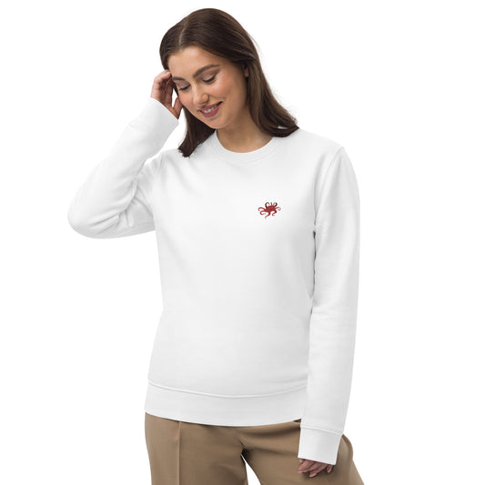 Embroidered octopus organic sweater for women 