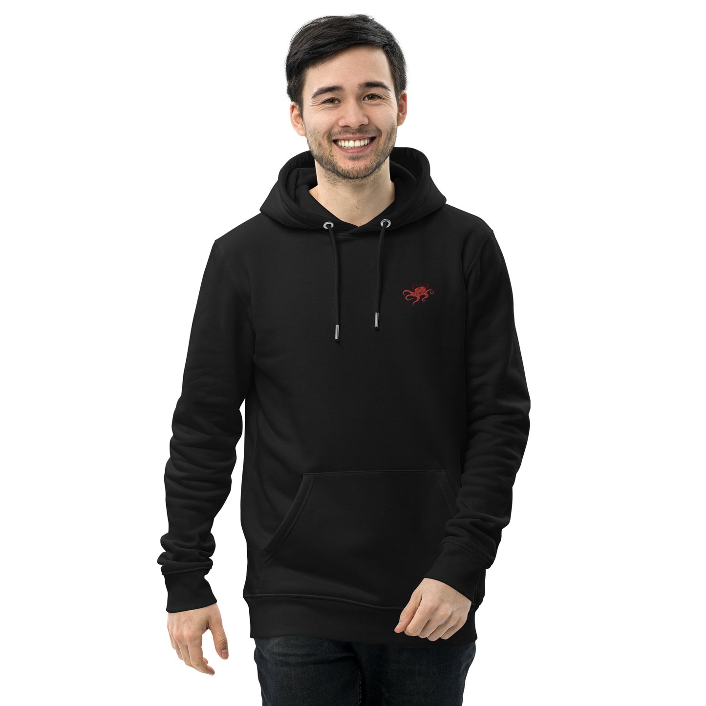 Bestickter Oktopus Hoodie für Männer