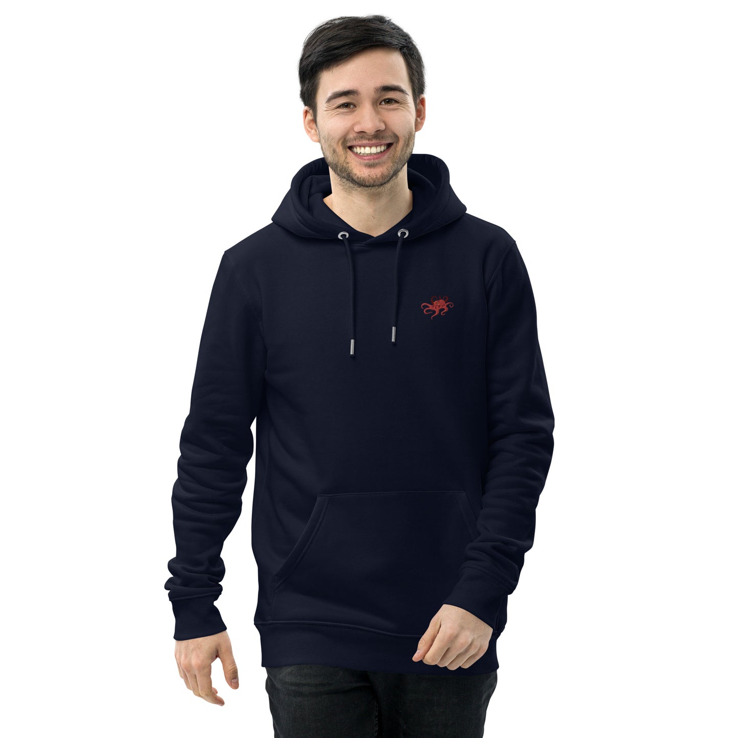 Embroidered octopus hoodie for men