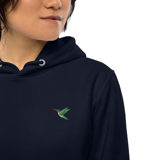 Embroidered hummingbird hoodie for women