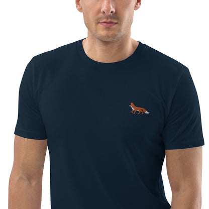 Besticktes Fuchs T-Shirt für Männer | 100 % Bio-Baumwolle